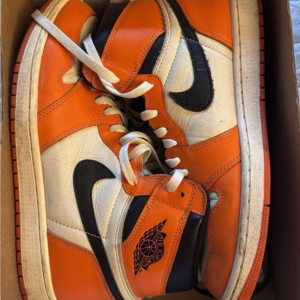 Jordan Men's Bold Orange and White Sneakers